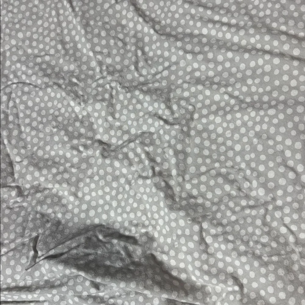 Pottery barn teen twin size sheet set top flat mini polka dot grey white cotton - Picture 2 of 4
